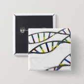 DNA-moleculen (deoxyribonucleïnezuur). Vierkante Button 5,1 Cm (Voorkant /achterkant)