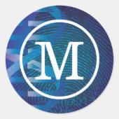 DNA-monogram vingerafdruk Ronde Sticker (Voorkant)
