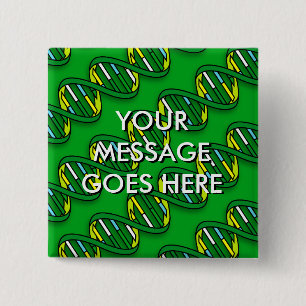 DNA-patroon Vierkante Button 5,1 Cm