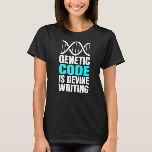 DNA Science Life Genetische code is het schrijven T-shirt (Voorkant)