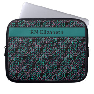 DNA Snake Chasing Tail Patroon Verpleegkundige Naa Laptop Sleeve