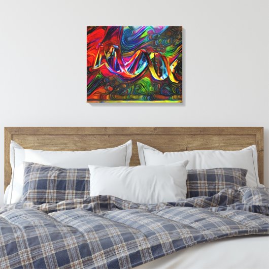 DNA Strand Artwork Canvas Afdruk (Insitu (Slaapkamer))
