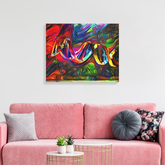 DNA Strand Artwork Canvas Afdruk (Insitu (Woonkamer))