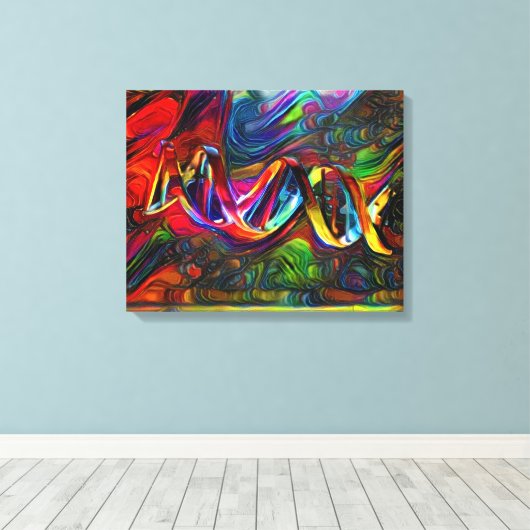 DNA Strand Artwork Canvas Afdruk (Insitu (Houten vloer))