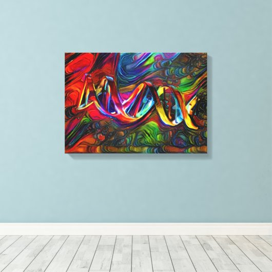DNA Strand Artwork Canvas Afdruk (Insitu (Houten vloer))