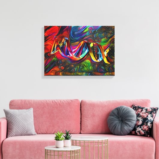 DNA Strand Artwork Canvas Afdruk (Insitu (Woonkamer))