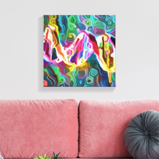 DNA Strand Artwork Canvas Afdruk (Insitu (Woonkamer))