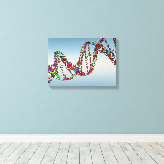 DNA Strand Canvas Afdruk (Insitu (Houten vloer))