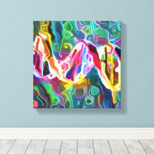 DNA Strand Kunstwerk Canvas Print (Insitu (Houten vloer))