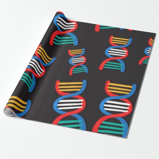 dna - strandpatroon cadeaupapier (Uitgerold)
