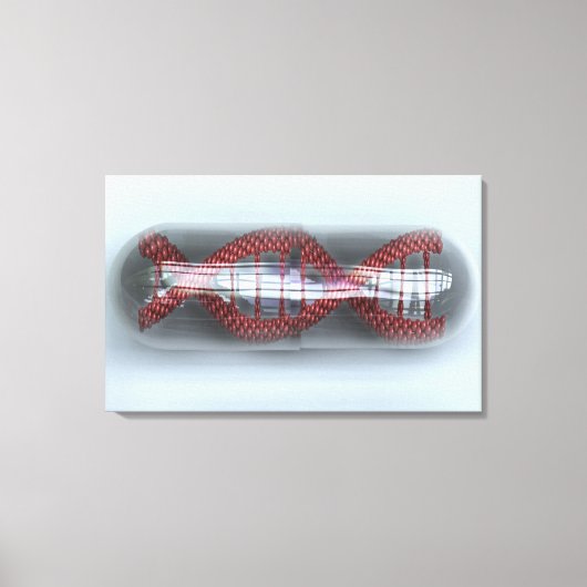 DNA-streng in een capsule Canvas Afdruk (Voorkant)