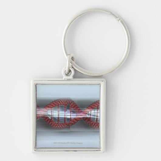 DNA-streng in een capsule Sleutelhanger (Voorkant)