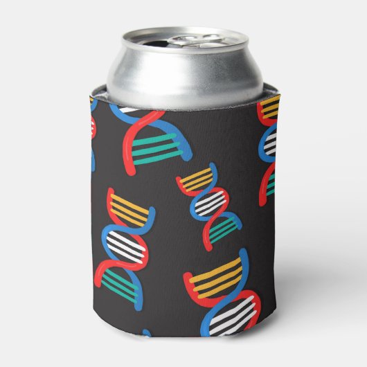DNA-strengen, wetenschappelijk patroonontwerp. Blikjeskoeler (Blikje Voorkant)