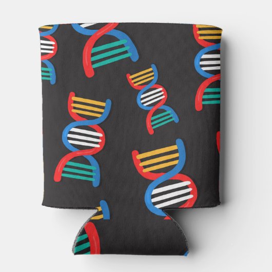 DNA-strengen, wetenschappelijk patroonontwerp. Blikjeskoeler (Achterkant)