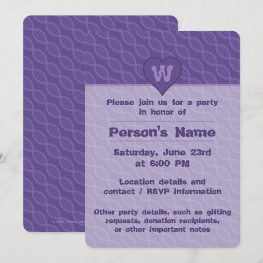 DNA Stripes Party Uitnodiging (Voorkant / Achterkant)