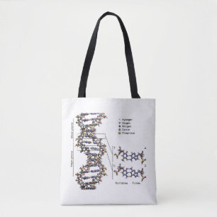 DNA-structuur Deoxyribonucleïnezuur basendiagram Tote Bag