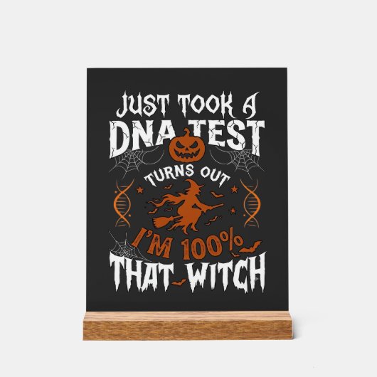 DNA-test heks Halloween pompoen spinnenweb Acryl Bord (Voorkant)