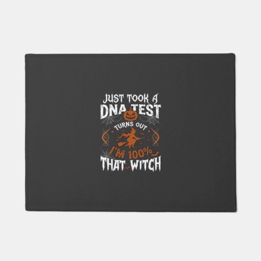 DNA-test heks Halloween pompoen spinnenweb Deurmat (Voorkant)