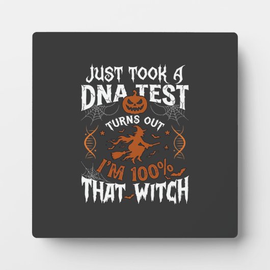 DNA-test heks Halloween pompoen spinnenweb Fotoplaat (Voorkant)