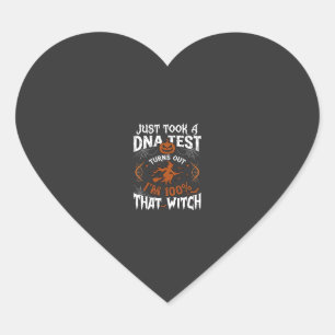 DNA-test heks Halloween pompoen spinnenweb Hart Sticker
