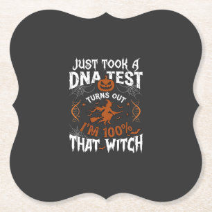 DNA-test heks Halloween pompoen spinnenweb Kartonnen Onderzetters
