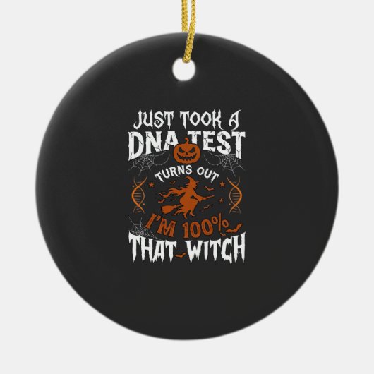 DNA-test heks Halloween pompoen spinnenweb Keramisch Ornament (Voorkant)