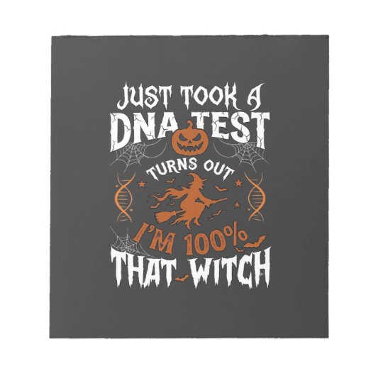 DNA-test heks Halloween pompoen spinnenweb Notitieblok (Voorkant)