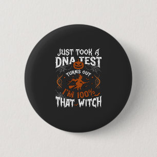 DNA-test heks Halloween pompoen spinnenweb Ronde Button 5,7 Cm