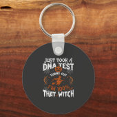 DNA-test heks Halloween pompoen spinnenweb Sleutelhanger (Voorkant)