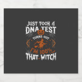 DNA-test heks Halloween pompoen spinnenweb Sparkling Wijnetiket (Enkel label)