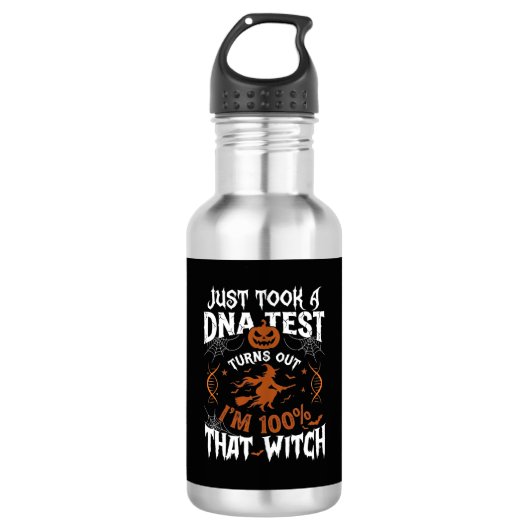 DNA-test heks Halloween pompoen spinnenweb Waterfles (Voorkant)