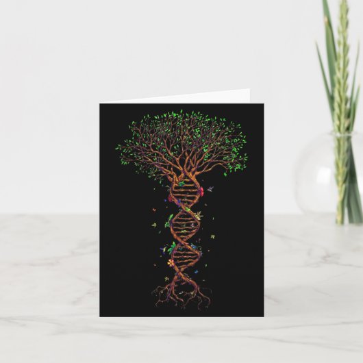 Dna Tree Genetic Funny Earth Day Plant A Tree Life Kaart (Voorkant)