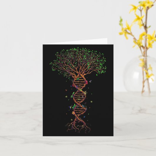 Dna Tree Genetic Funny Earth Day Plant A Tree Life Kaart (Gele Bloem)