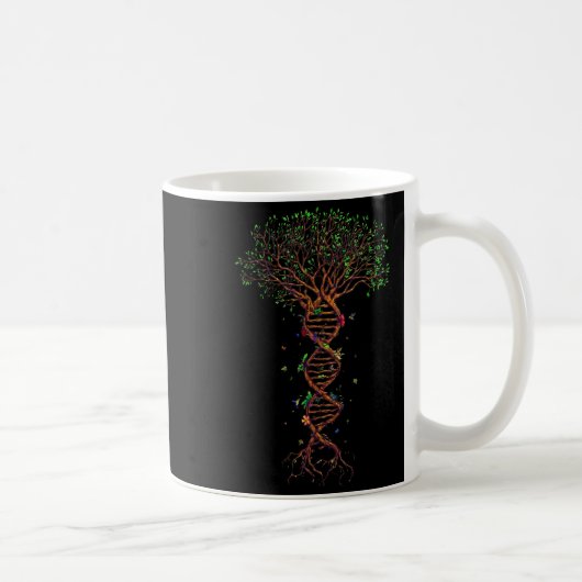 Dna Tree Genetic Funny Earth Day Plant A Tree Life Koffiemok (Rechts)