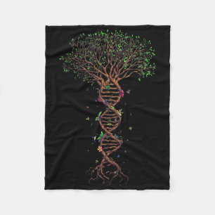 DNA Tree Genetic Funny Earth Day Plant een boomlev Fleece Deken