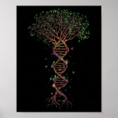 DNA Tree Genetic Funny Earth Day Plant een boomlev Poster (Voorkant)
