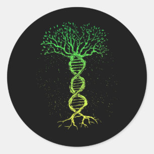 Dna Tree Life Genealoge Bioloog Genetics Science Ronde Sticker