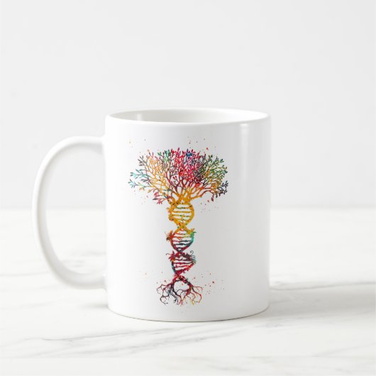 DNA Tree Life Genetics Bioloog Science Earth Day Koffiemok (Links)