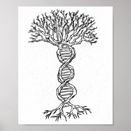 Dna Tree Life Genetics Bioloog Science Earth Day Poster (Voorkant)
