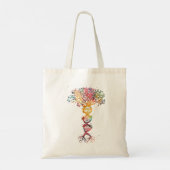 DNA Tree Life Genetics Bioloog Science Earth Day Tote Bag (Achterkant)
