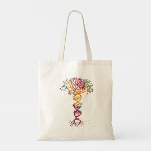 DNA Tree Life Genetics Bioloog Science Earth Day Tote Bag (Achterkant)