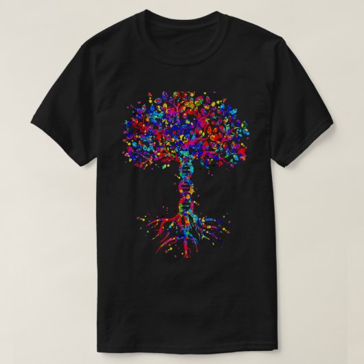 DNA Tree Life Waterverf Genetische bioloog Science T-shirt (Design voorkant)