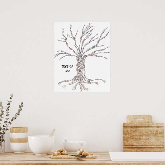 DNA TREE of BLAUW-POSTER Poster (Keuken)