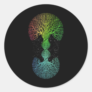 Dna Tree of Life Science of Genetics Earth Day Gen Ronde Sticker
