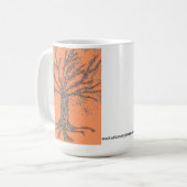 DNA TREE of Tree of Life Gestileerde oranje mok (Voorkant links)