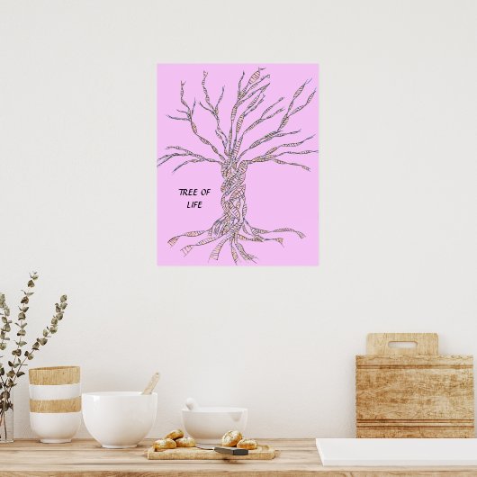 DNA TREE of Tree of Life POSTER PINK (Keuken)
