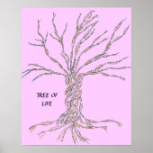 DNA TREE of Tree of Life POSTER PINK (Voorkant)
