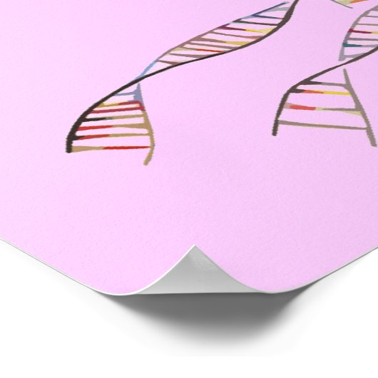 DNA TREE of Tree of Life POSTER PINK (Hoek)