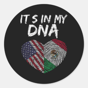 Dna Usa Vlag Amerikaanse Mexicaanse Vlag Mexico Ronde Sticker