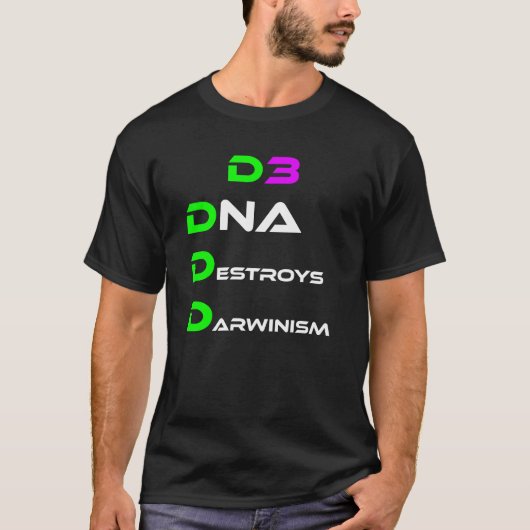 DNA vernietigt het darwinisme T-shirt (Voorkant)